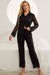 Black Lace Pajama Set