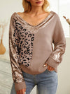 Leopard Sequin V-Neck Sweater