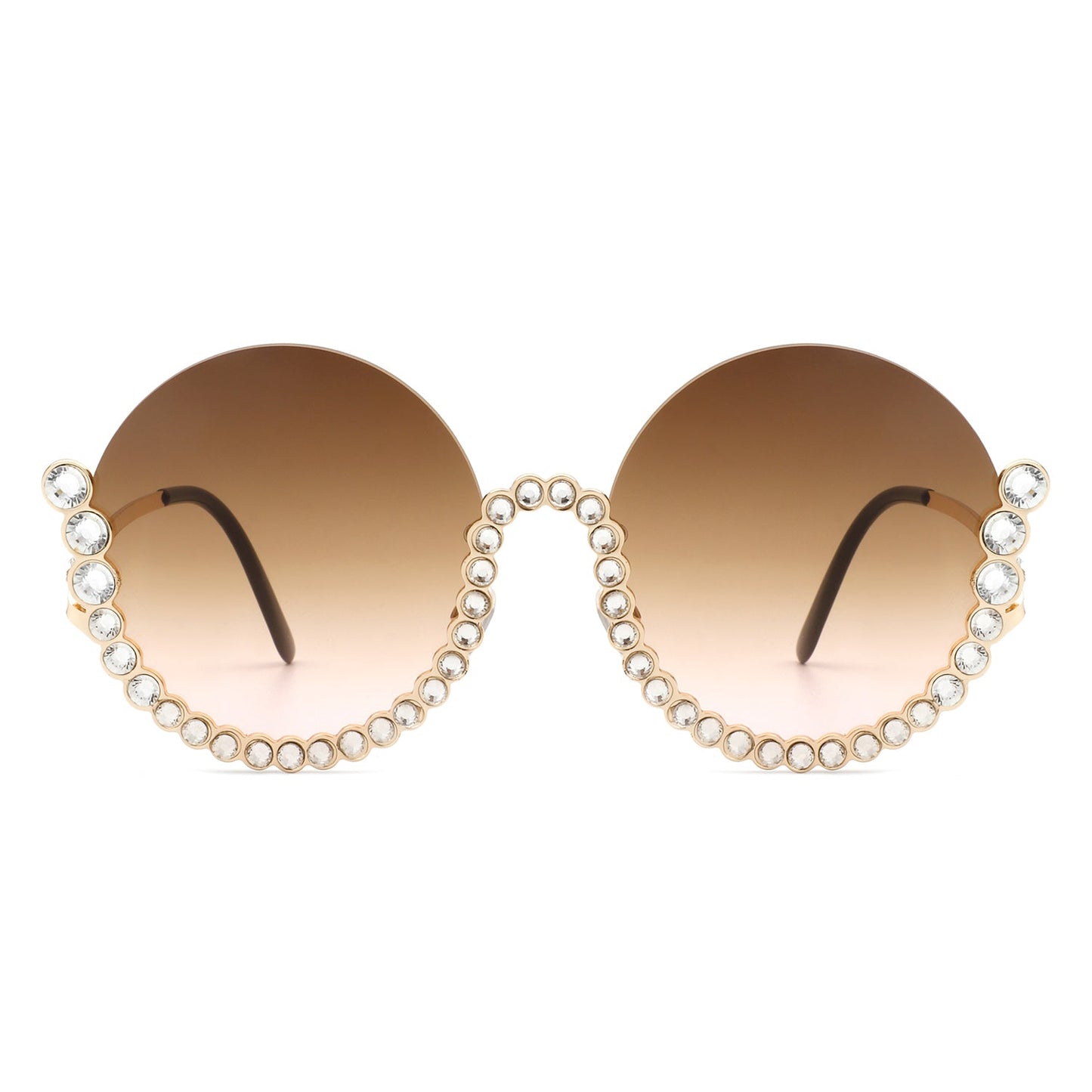 Gloriana Oversize Rhinestone Round Sunglasses