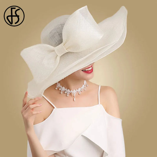 FS Elegant Black and White Fascinator Hat