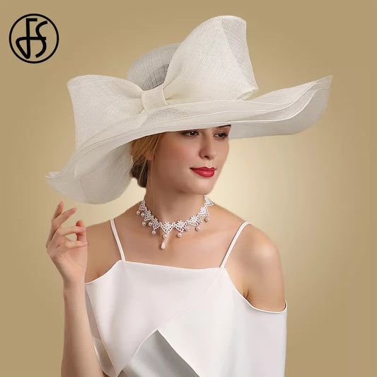 FS Elegant Black and White Fascinator Hat