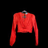 Red Long Sleeve Crop Top
