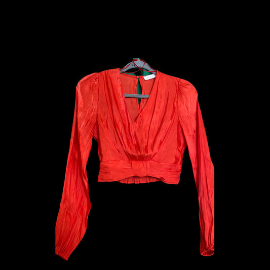 Red Long Sleeve Crop Top