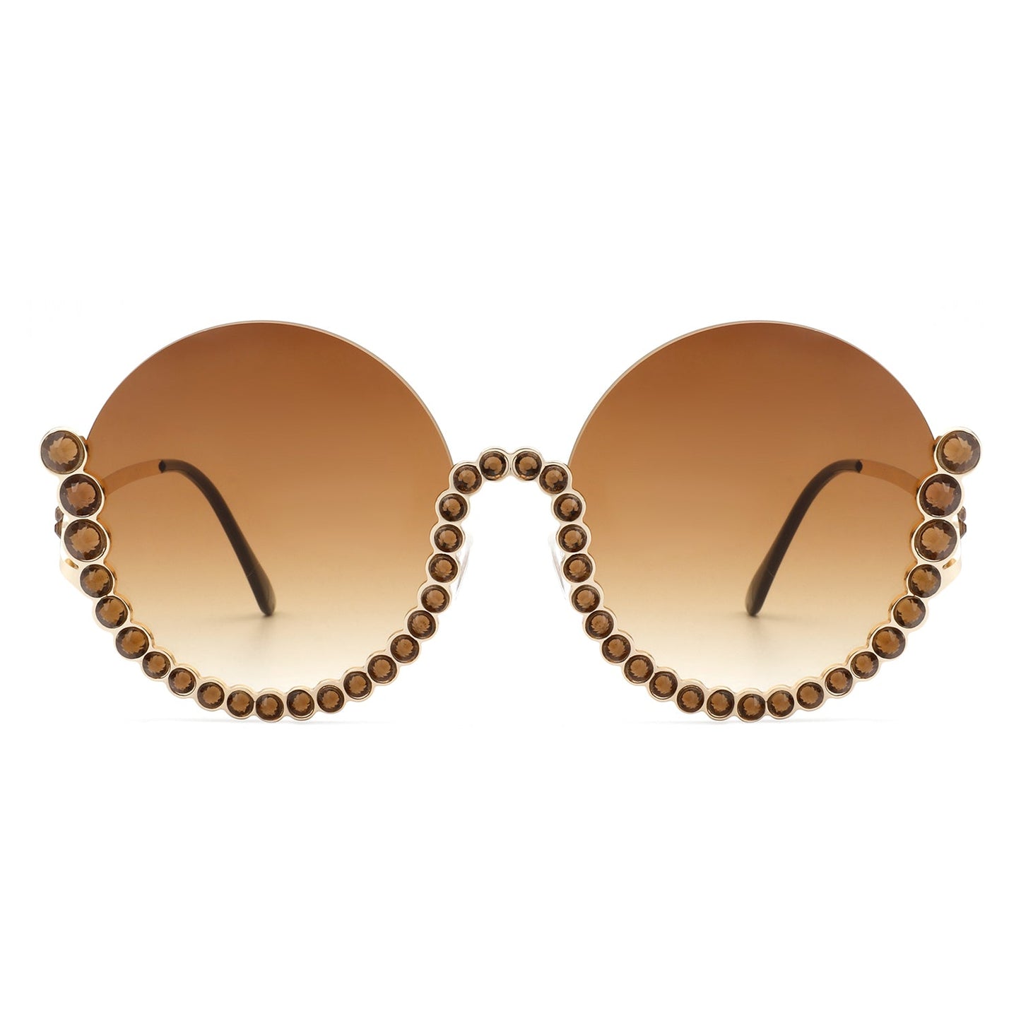 Gloriana Oversize Rhinestone Round Sunglasses