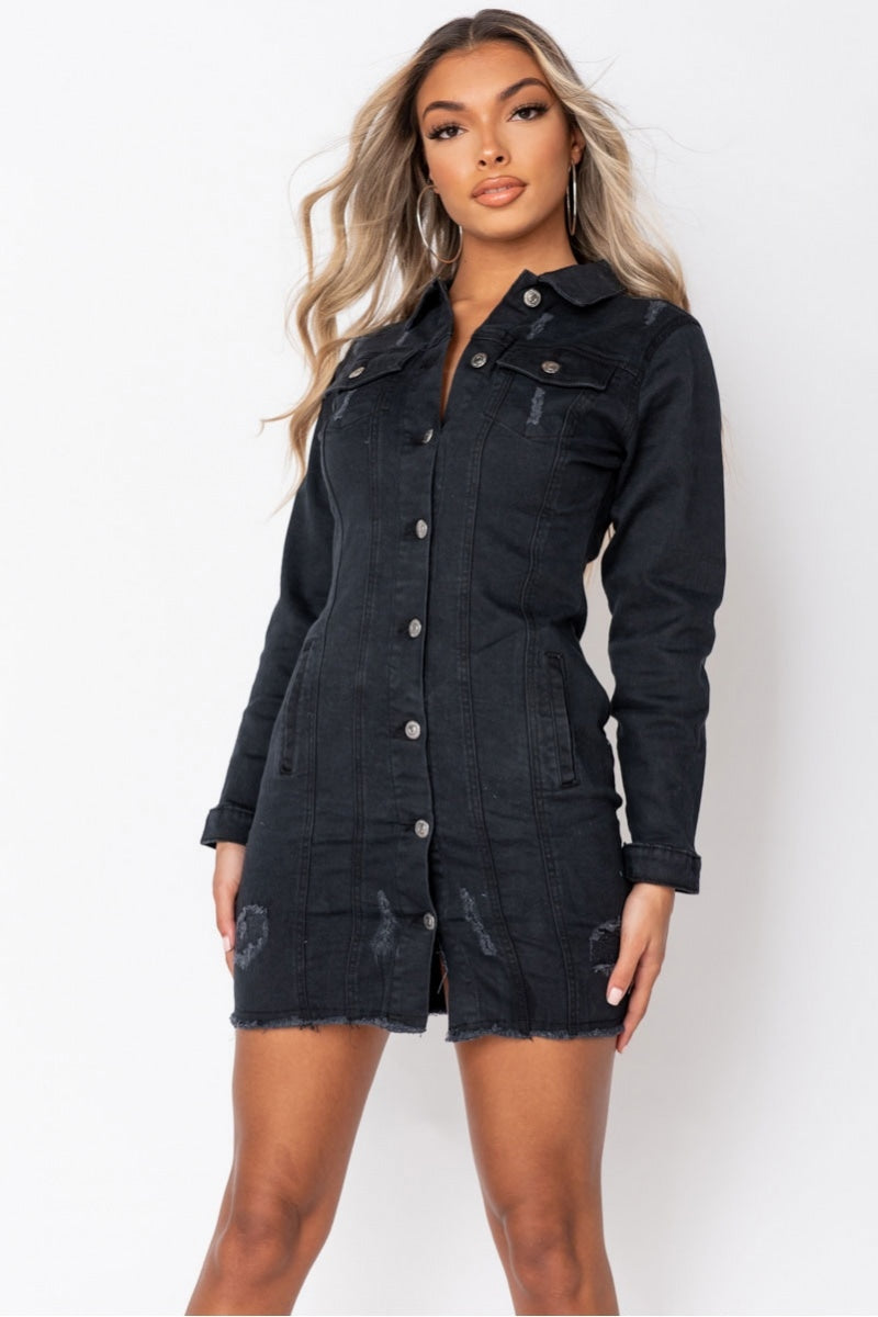 Black Denim Mini Dress