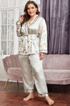 Floral Robe and Pants Pajama Set