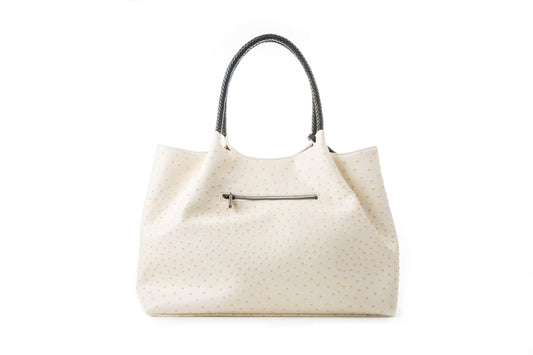 White Vegan Leather Tote Bag