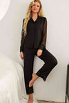Black Lace Pajama Set