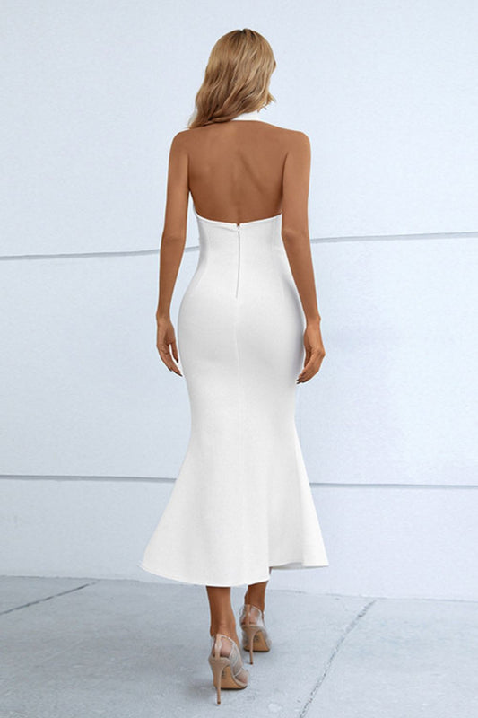 White Bodycon Midi Dress