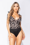 Eyelash & Lace Ribbon Bodysuit