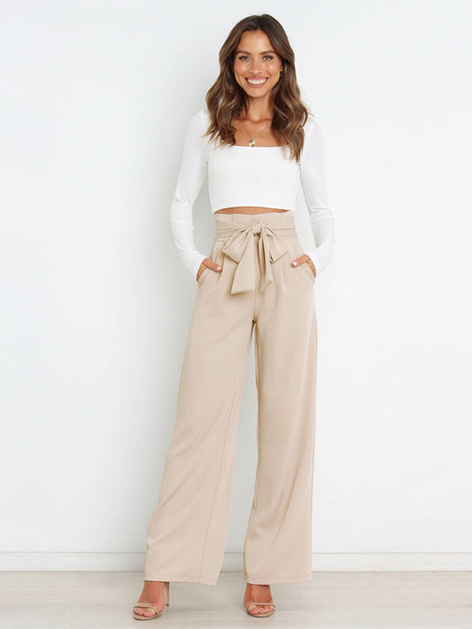 Office Chic Belted Wide Leg Trousers