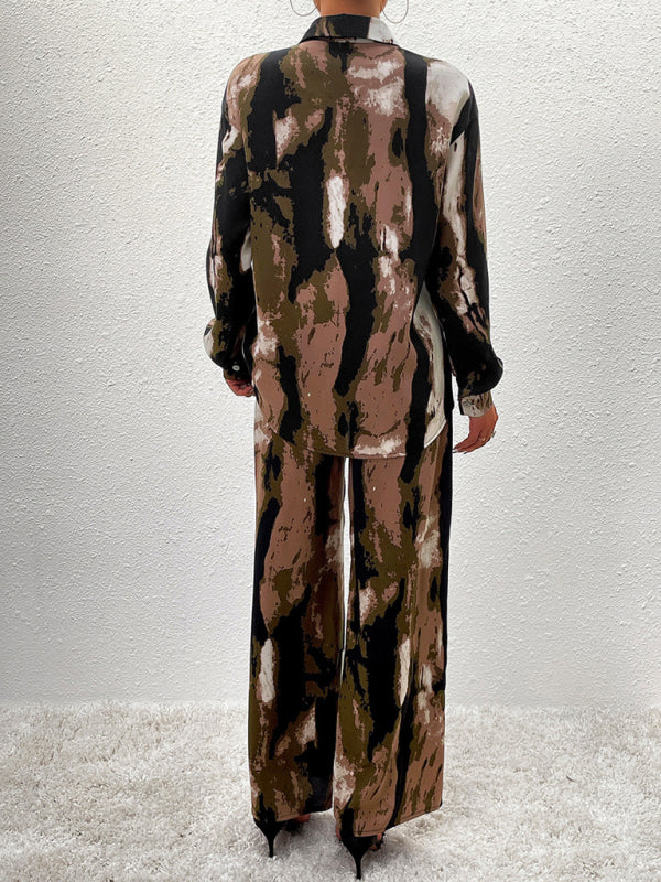 Casual Long-sleeved Top and Trousers Set